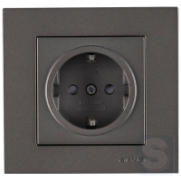 Розетка с заземлением и шторками 16A/220V Arvia Electric KAREN Антрацит (20 06 2000 243)